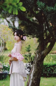 VGU No.35: Serene Beauty of a Young Woman with a Dreamy Bouquet-16