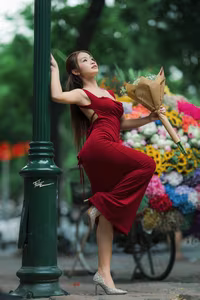 VGU No.63: Discover Vietnamese Beauty: Charming Girl Amidst Vibrant Flowers, A Smile That Captivates-10