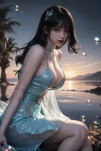 AI Generated Yunluo: Captivating Asian Beauty in Elegant White Dress - Modern Traditional Charm.-10