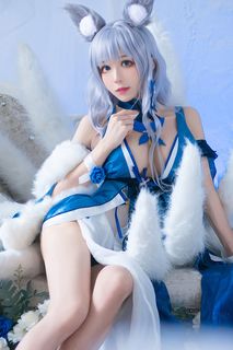 Coser Tomoyo Azur Lane Shinano Dress Cosplay Captivates Elegant Fantasy Anime Waifu-14