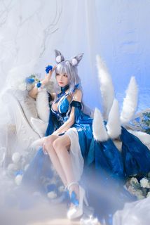 Coser Tomoyo Azur Lane Shinano Dress Cosplay Captivates Elegant Fantasy Anime Waifu-22
