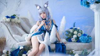 Coser Tomoyo Azur Lane Shinano Dress Cosplay Captivates Elegant Fantasy Anime Waifu-20
