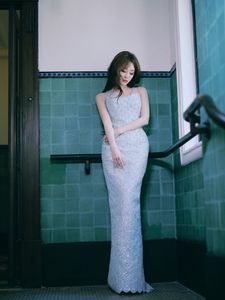 Sparkling Evening Gown: Elegant Woman's Graceful Fashion-5