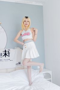 BoBoSocks No.543: Charming Chinese Model's Playful Gaze in a Bright Bedroom.-5