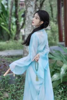 Captivating Traditional Portrait: Elegant Long-Legged Hot Girl in Dreamy Setting-12