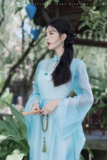 Captivating Traditional Portrait: Elegant Long-Legged Hot Girl in Dreamy Setting-16