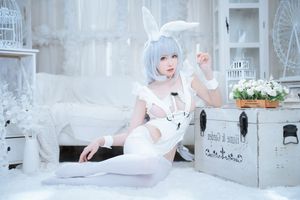 Alluring "Evil Bunny Girl" Cosplay in Pristine White.-12