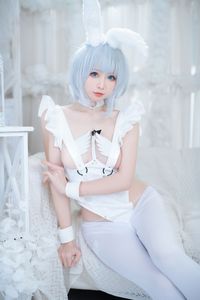 Alluring "Evil Bunny Girl" Cosplay in Pristine White.-9