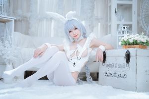 Alluring "Evil Bunny Girl" Cosplay in Pristine White.-2