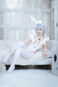 Alluring "Evil Bunny Girl" Cosplay in Pristine White.-5