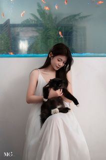 Dreamy Muse & Goldfish: Poetic Artistic Portrait-9