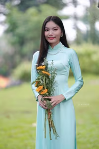 VGU No.151: Captivating Vietnamese Grace in Elegant Ao Dai Amidst Nature's Serenity-3