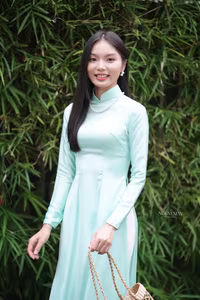 VGU No.151: Captivating Vietnamese Grace in Elegant Ao Dai Amidst Nature's Serenity-5