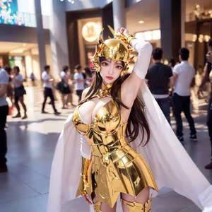 Discover the Golden Saintess: Majestic Beauty in Realistic Style - Saint Seiya-30