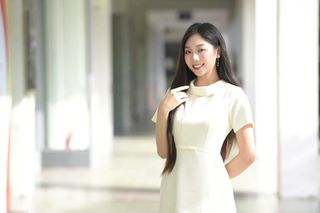 Stunning Vietnamese Girl Portrait: Elegant White Dress & Captivating Charm-5