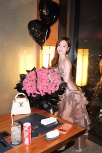 VGU No.52: Mesmerizing beauty: A captivating girl in a stunning evening gown, shining brightly at a glamorous night party.-4