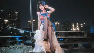 Coser TinaHenYaoNieYa: Enchanting Azur Lane Jianwu Qipao Cosplay-0