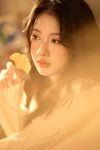 VGU No.93: Cozy Comfort: Girl Reading a Book in a Warm Sweater, Embracing Relaxed Home Style.-1