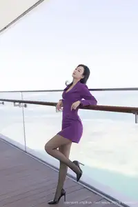 Tang An Qi's Elegant Purple Attire: Professional Grace from XiuRen No.10451-9