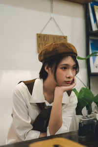 VGU No.56: The nostalgic beauty of a Vietnamese girl with gentle flowers, a dreamy and emotional gaze-0