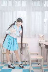 Coser Mu Mu Momo Transforms into Adorable Cinnamoroll in Sailor Uniform-4