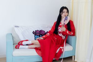 Chinese Model Rongrong No.2328: Elegant Hanfu in Radiant Red Traditional Attire-3