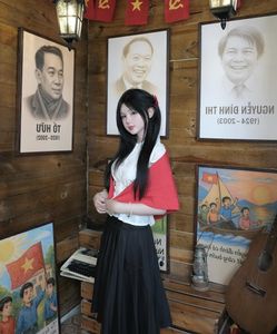 AI-like Hot Girl Checks In at 'Patriotic Cafe' in White Dress-0