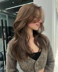 Korean Brown Hair Color Enhancing Skin Tone for Beautiful Girls Easy to Style-9