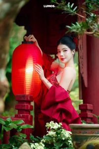 Traditional Vietnamese Beauty: Elegant Woman with Red Lantern, Capturing Asian Charm. 1000018929.jpg-14