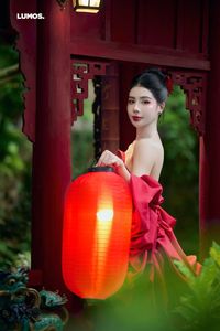 Traditional Vietnamese Beauty: Elegant Woman with Red Lantern, Capturing Asian Charm. 1000018929.jpg-4