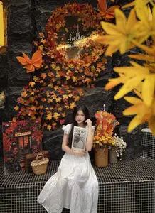 VGU No.169: Discovering Serene Autumn Charm with an Asian Beauty and Golden Chrysanthemums.-5