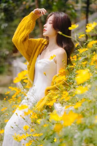 VGU No.120: Radiant Youth Amidst Golden Blooms – A Captivating Summer Portrait-13