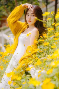 VGU No.120: Radiant Youth Amidst Golden Blooms – A Captivating Summer Portrait-10