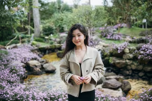 VGU No.66: Radiant Vietnamese Girl Blooms Amidst Dreamy Purple Flowers-1