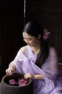 XVG No.38: Elegant Vietnamese Maiden and Pink Lotus A Portrait of Grace-6