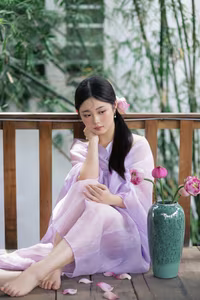 XVG No.38: Elegant Vietnamese Maiden and Pink Lotus A Portrait of Grace-10