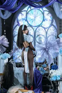Coser Yunx1x1: Mysterious Allure of the Fallen Nun Cosplay-8