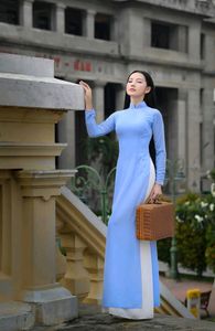 XVG No.4: Graceful Vietnamese Ao Dai Beauty by the River - Captivating Traditional Elegance-4