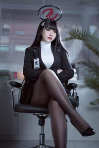 Blue Archive's Rion Tsukiduki Cosplay by Ban Ban Zi: Mysterious Charm and Professional Elegance-9