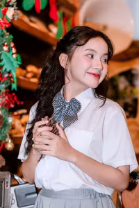 VGU No.142: Captivating Female Student in Uniform Captures Youthful Serenity-10