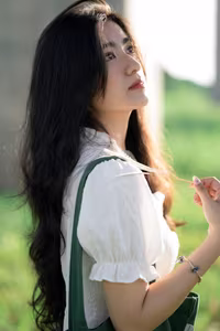 XVG No.21: Serene Moment - Asian Girl with Long Hair Immersed in Green Nature-10