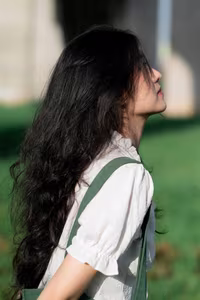 XVG No.21: Serene Moment - Asian Girl with Long Hair Immersed in Green Nature-3