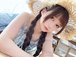 NAGISA: Charming Summer Vibes with Straw Hat & Gingham Dress - Part03 Exclusive-2