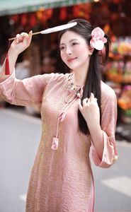 Elegant Vietnamese Girl Portrait: Modern Ao Dai, Paper Umbrella-3
