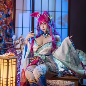Coser Kaneko's Stunning Spirit Blossom Ahri Cosplay - A Mystical Journey in League of Legends-4