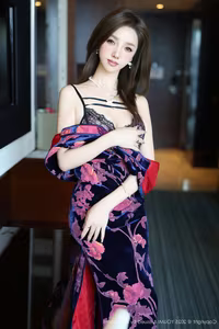 YouMi Vol.1158: Tao Tao Yao Yao Twins – Timeless Allure in Velvet Qipao. Discover Exquisite Asian Beauty.-1