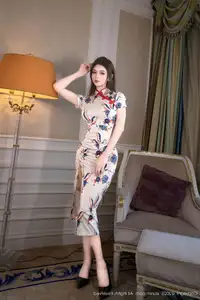 XiuRen No.10452: Can Bao's Captivating Elegance in a Modern Floral Cheongsam-4