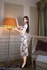 XiuRen No.10452: Can Bao's Captivating Elegance in a Modern Floral Cheongsam-0