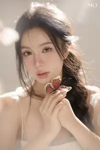 VGU No.195 Ethereal Beauty MO: Captivating Portrait of a Gentle Muse Amidst Romantic Flowers.-1