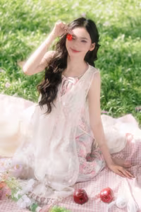 XVG No.27: Elegant Summer Girl Portrait Amidst Green Nature - Captivating Natural Beauty-1